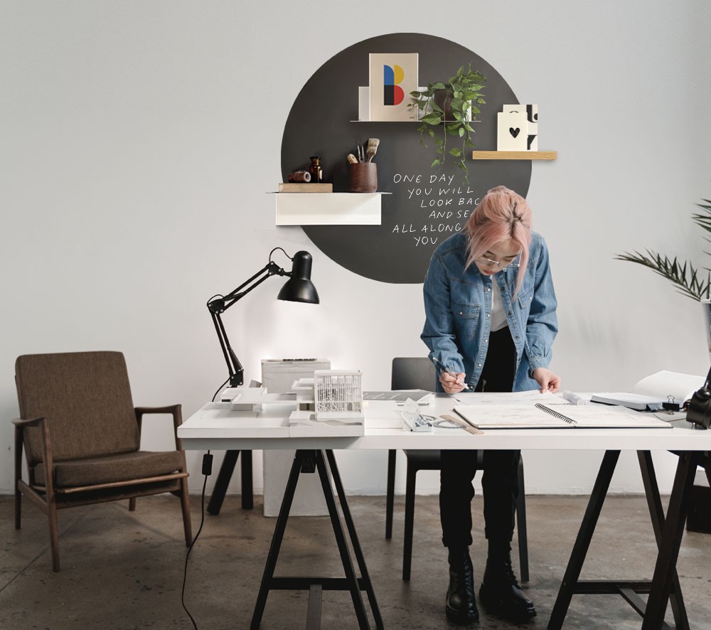 Amenajare perete cu tapet magnetic și accesorii fără găurire – Living magnetic 23 | Magnest