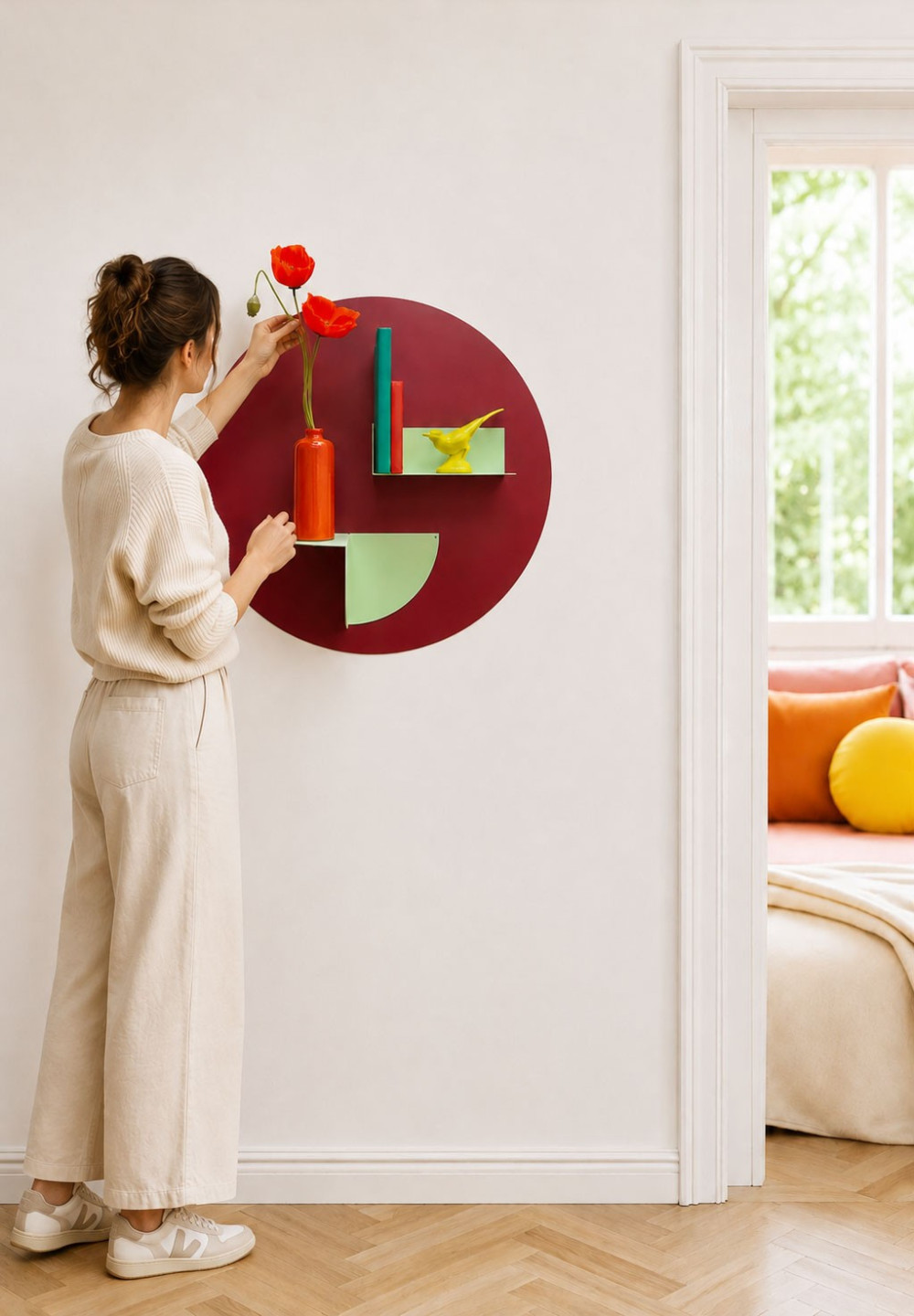Amenajare perete cu tapet magnetic și accesorii fără găurire – Living magnetic 53 | Magnest