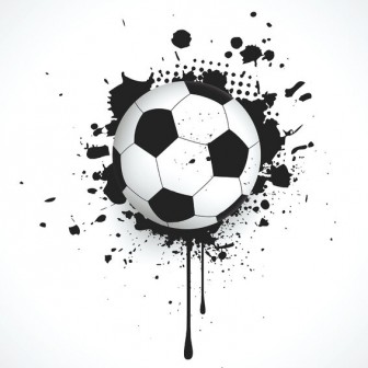 Fototapet cu minge de fotbal spargand un perete