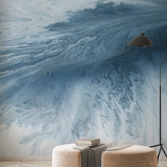 Fototapet cu valuri teal pentru decor interior