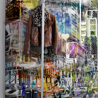 Tapet 3D Cartoon City, Graffiti cu un design modern si vibrant, perfect pentru decorarea unei camere