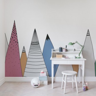 Tapet modern Mountain Ridge, Color cu design geometric