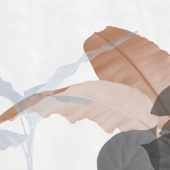 Fototapet cu design abstract de frunze stilizate