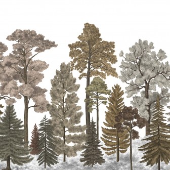 Tapet 3D Scandinavian Bellewood, Fall, cu aspect de padure.