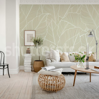 Tapet decorativ cu motiv floral - frunze gigantice