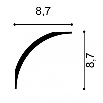 Cornișe tavan Manavi MNV-C16-8.7x8.7x200, material: polimer rigid