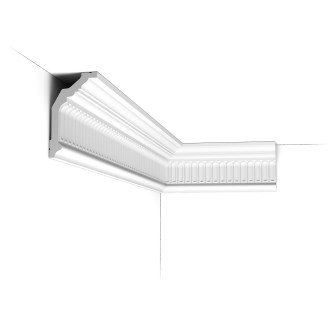 Cornișă decorativă tavan albă cu model clasic