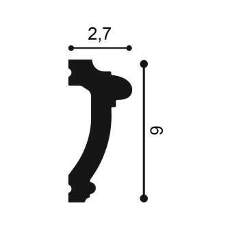 Brau decorativ alb, montat pe perete