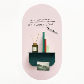 Tablă de scris magnetică autoadezivă, ovală, roz, 47x90 cm