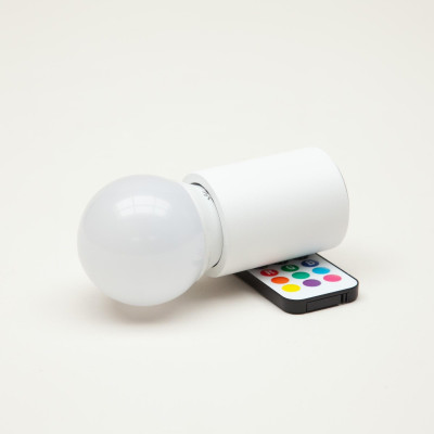 Lampă magnetică wireless / Suport de bec din lemn - Alb