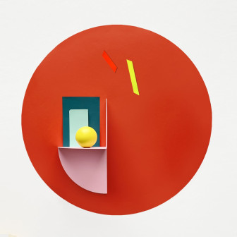 Sticker magnetic rotund, roșu, 60cm