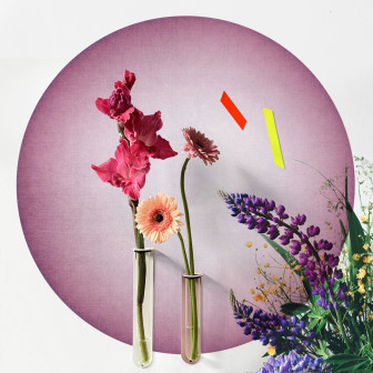 Sticker magnetic decorativ mov cu flori