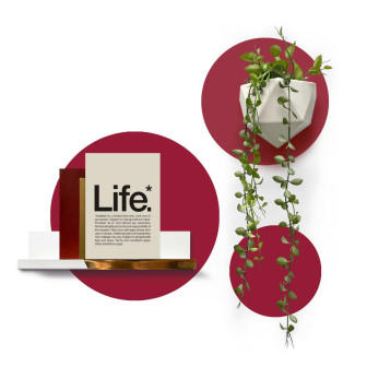 Sticker magnetic circular vișiniu, set de 3 bucăți, decor interior