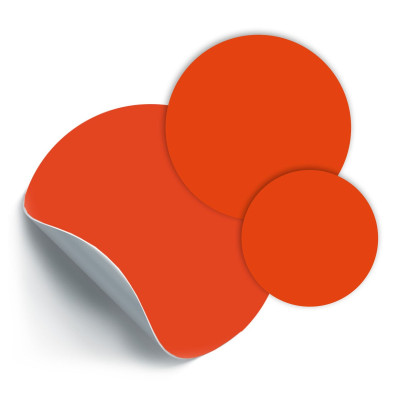 Set de 3 stickere magnetice circulare roșii, decor floral