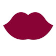 Sticker magnetic în formă de buze, vișiniu, 33x60cm