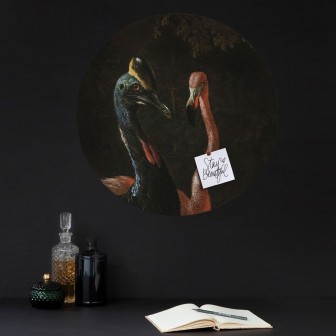 Sticker magnetic decorativ cu un casuar și o altă pasăre