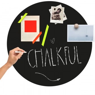 Sticker magnetic negru, pentru cretă sau marker, diametru 60cm