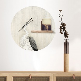 Sticker magnetic decorativ cu heron in the rain, dimensiune 60cm