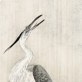 Sticker magnetic decorativ cu heron in the rain, dimensiune 60cm