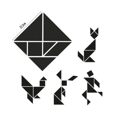 Magneți tangram negru