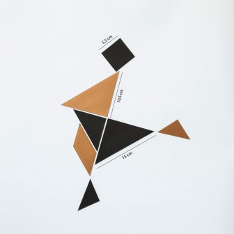 Magneți frigider tangram cupru/negru